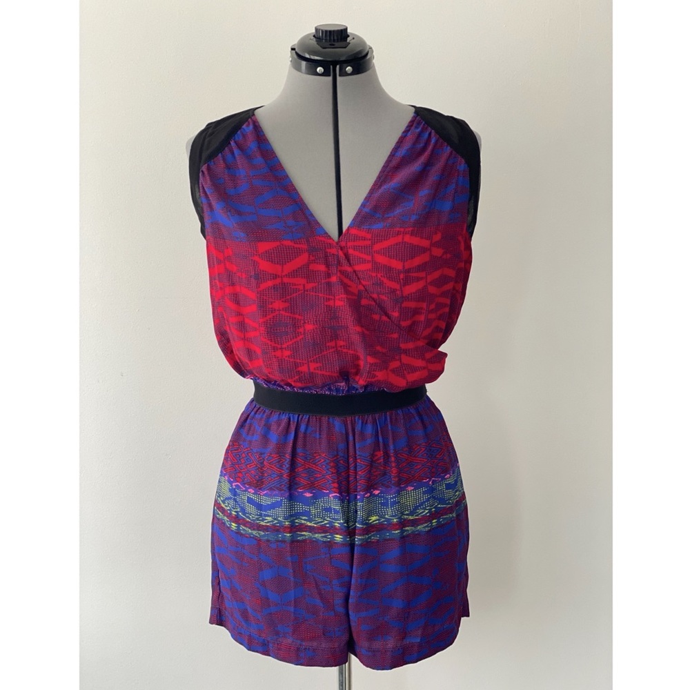 Silence and Noise - multi-color sleeveless shorts romper - size Medium